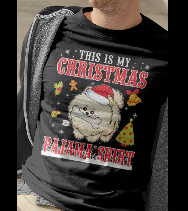 This Is My Christmas Pajama Shirt Pomeranian Snow Gilf T-Shirt