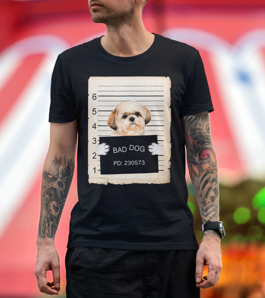 Bad Dog Shih Tzu Mugshot PD: 230573 T-Shirt