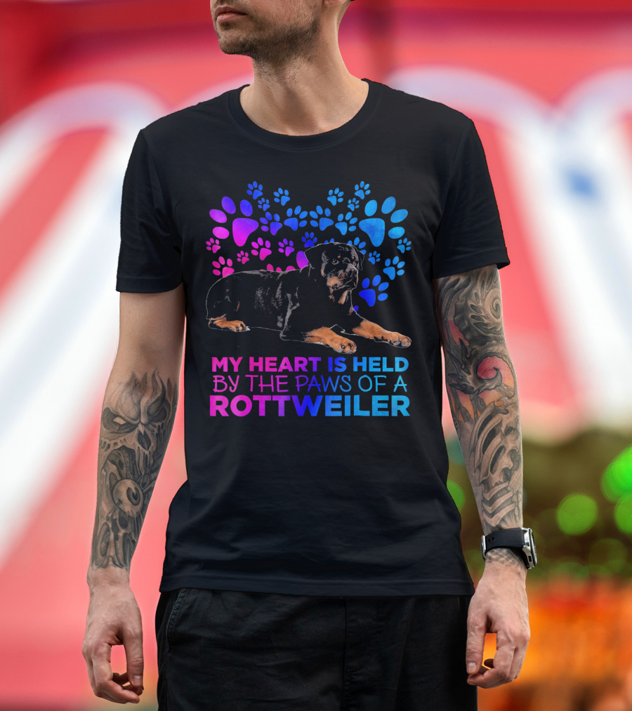 My Heart Is Held By The Paws Of A Rottweiler T-Shirt