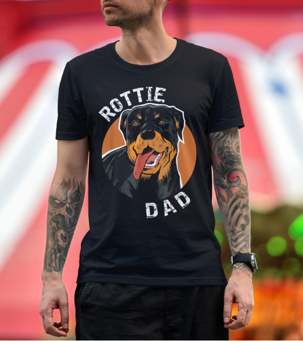 Premium T-Shirt: Rottweiler Rottie Dad Dog Lovers Paw T-Shirt Rottweiler Rottie Dad Dog Lovers Paw T-Shirt