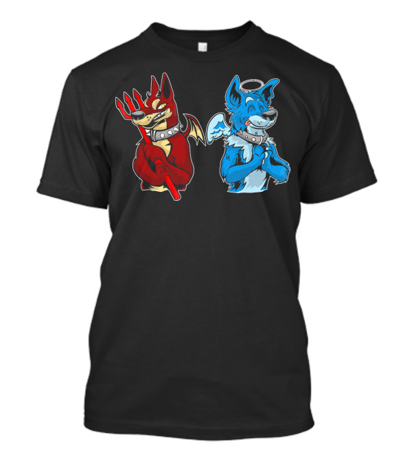 Good Vs Evil Doberman Pinscher Angel Devil Contrast T-Shirt