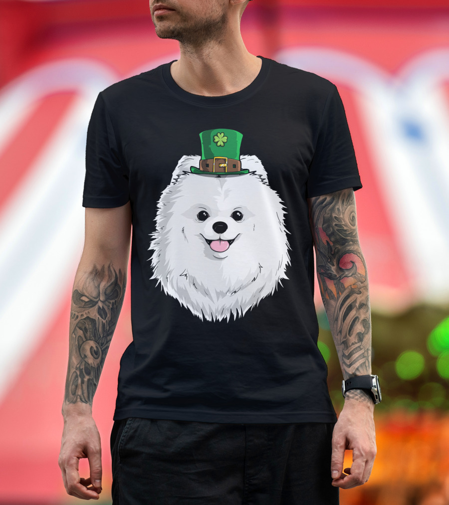 Pomeranian Dog Wearing Leprechaun Hat St Patricks Day T-Shirt