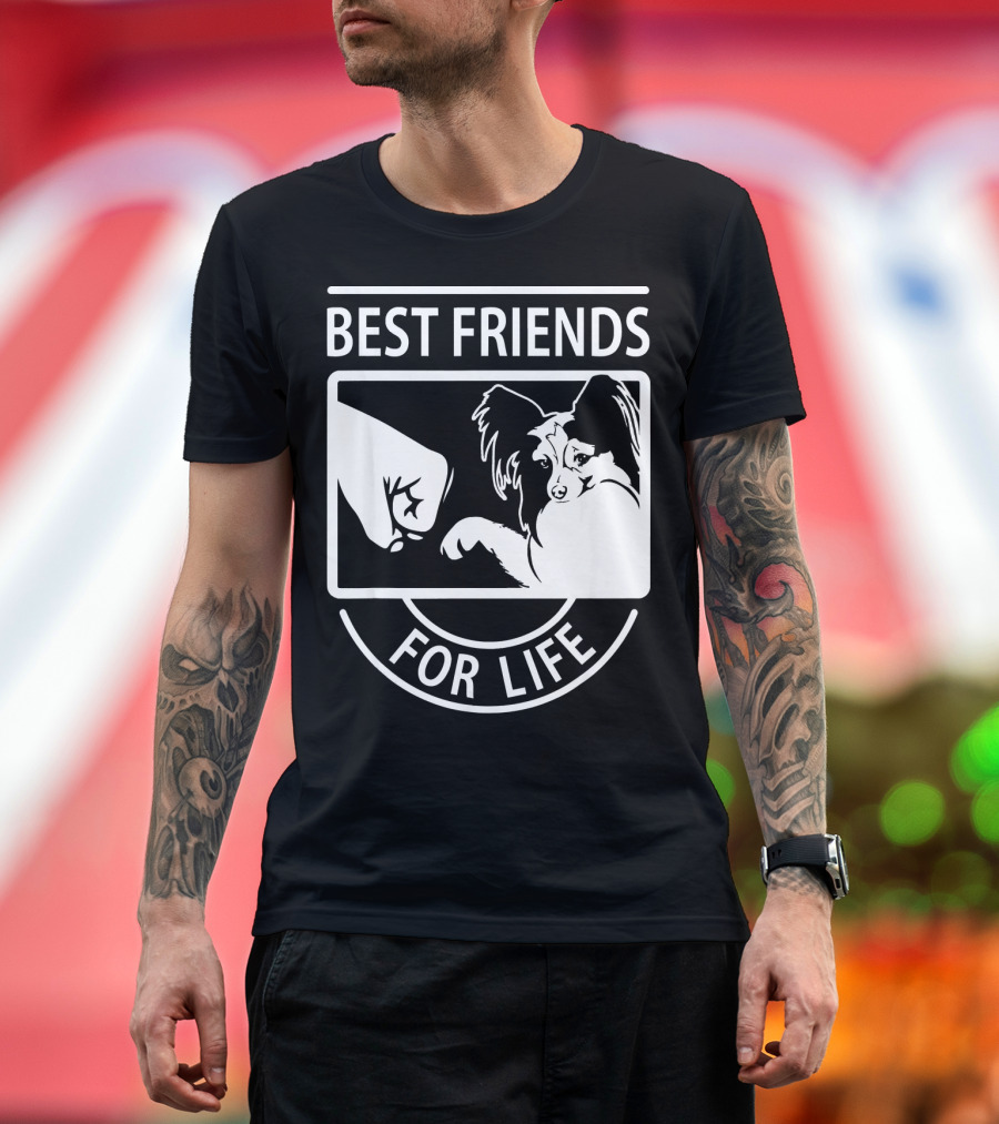 Best Friends For Life Papillon Fist Bump T-Shirt