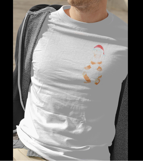 Doberman Pinscher Puppy With Santa Hat In Inside Pocket T-Shirt