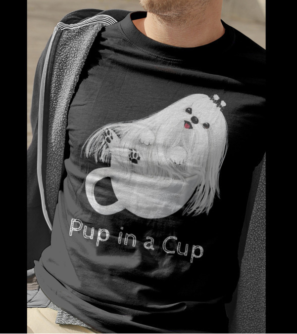 Pup In A Cup Maltese Puppy In A Teacup T-Shirt