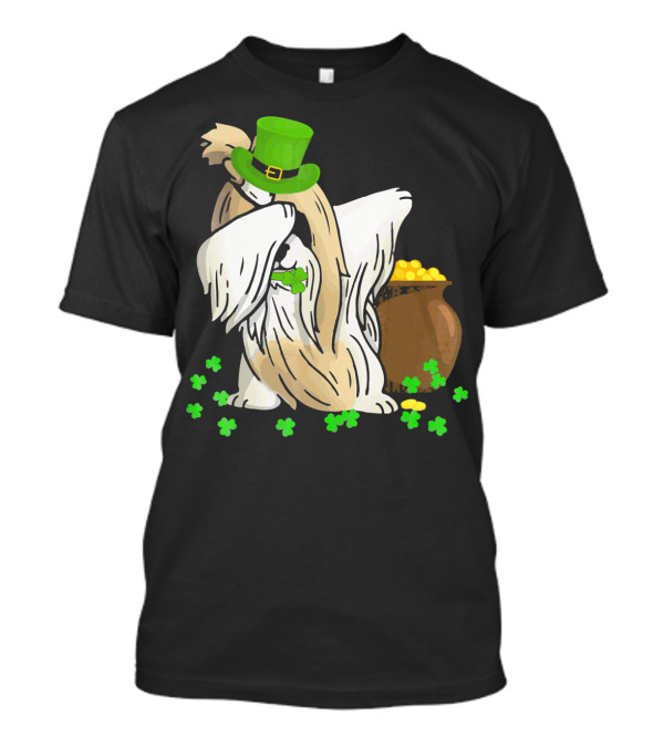 SHIH TZU Dabbing St Patricks Day Clover And Gold T-Shirt