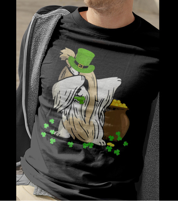 SHIH TZU Dabbing St Patricks Day Clover And Gold T-Shirt