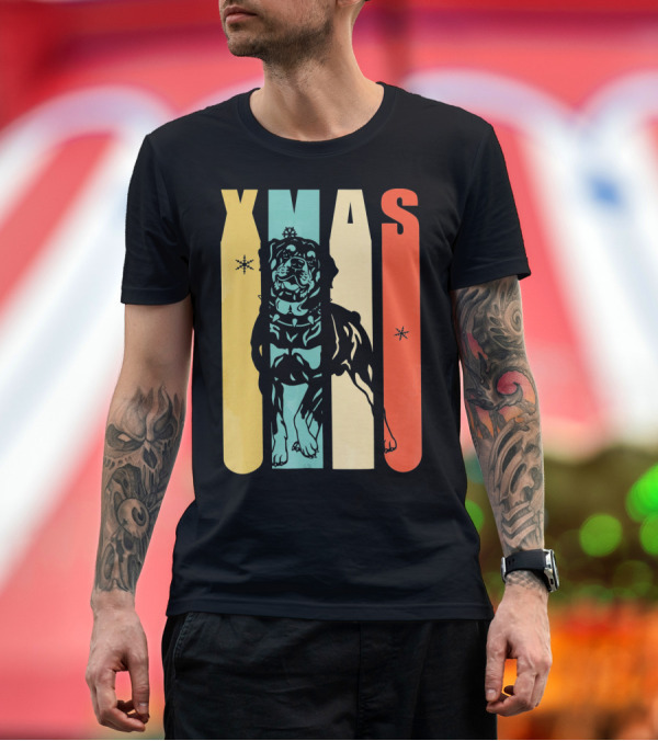 Premium T-Shirt: Rottweiler Dog Xmas Vintage T-Shirt Rottweiler Dog Xmas Vintage T-Shirt