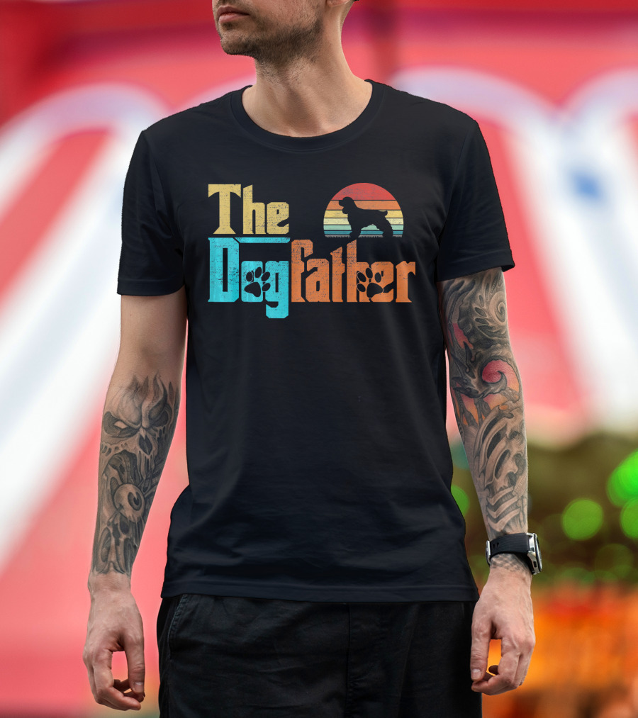 The Dogfather Cocker Spaniel Vintage Retro Fun T-Shirt