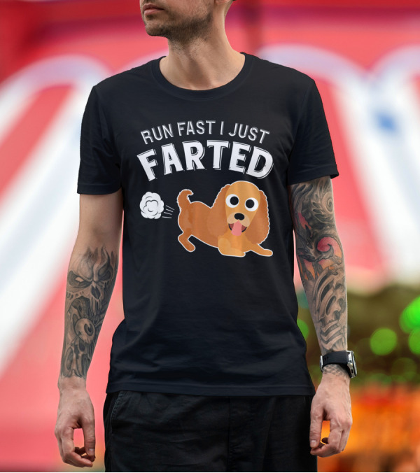 Premium T-Shirt: Run Fast I Just Farted Spaniel Cocker T-Shirt Run Fast I Just Farted Spaniel Cocker T-Shirt