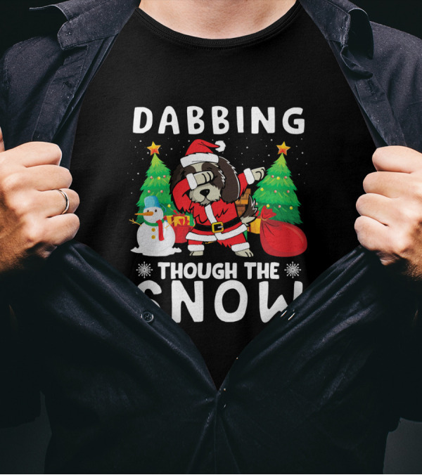 Dabbing Through The Snow Shih Tzu Santa Christmas T-Shirt