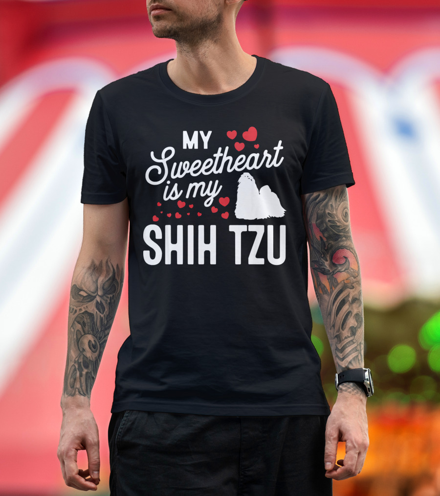 My Sweetheart Is My Shih Tzu Valentine Hearts T-Shirt