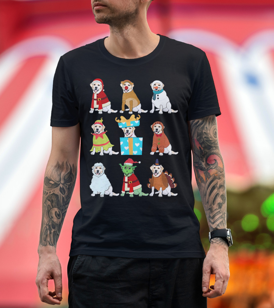 Festive Cute Christmas Labrador in Holiday Costumes Collection T-Shirt