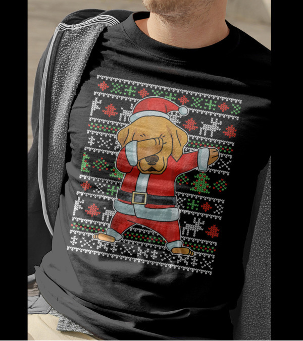 Golden Retriever Dog Christmas Santa Dab Ugly T-Shirt