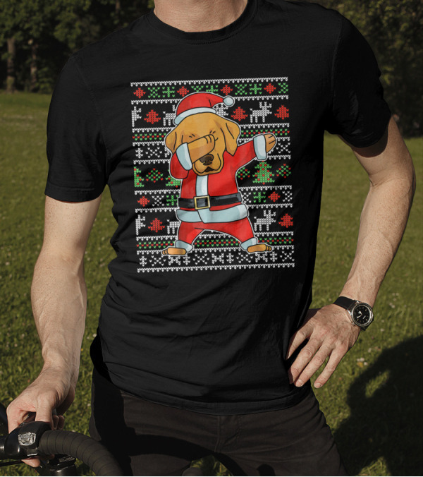 Golden Retriever Dog Christmas Santa Dab Ugly T-Shirt