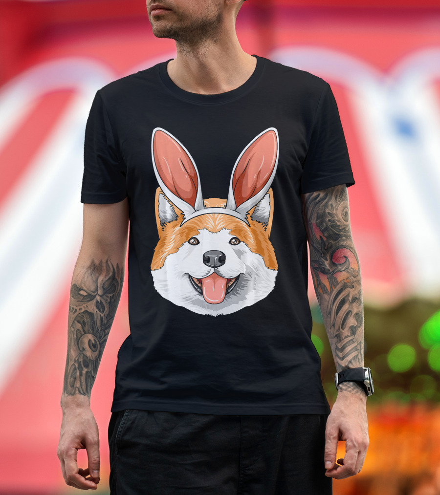 Akita Bunny Ears Easter Akita Dog T-Shirt