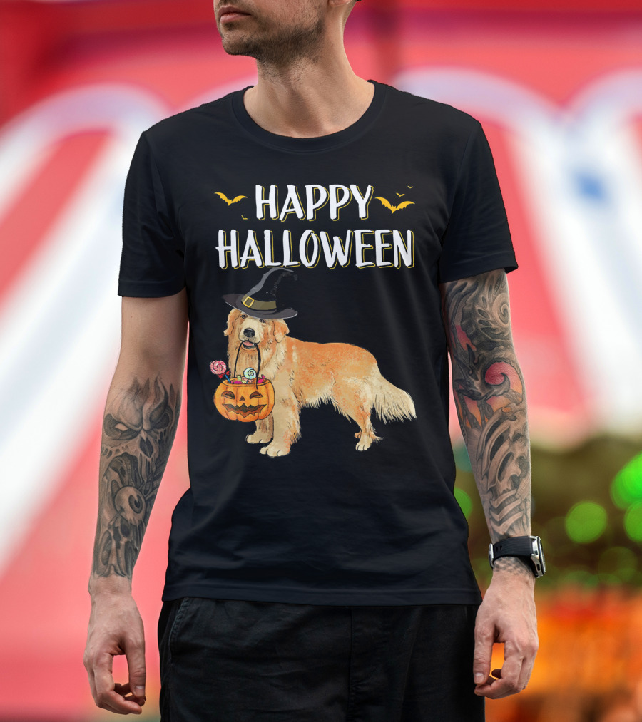 Happy Halloween Cute Golden Retriever T-Shirt