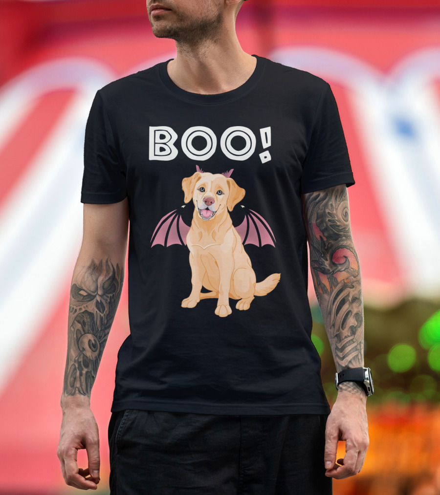 BOO Labrador with Bat Wings T-Shirt