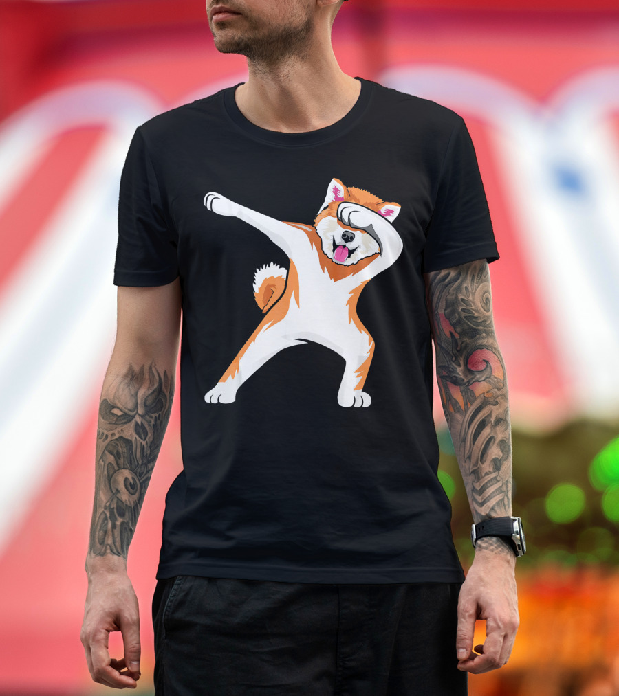 BDAZ Akita Dog Dabbing Funny Dab T-Shirt