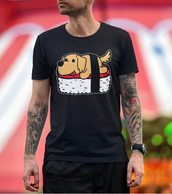 Premium T-Shirt: Golden Retriever Nigiri Sushi Humor T-Shirt Golden Retriever Nigiri Sushi Humor T-Shirt