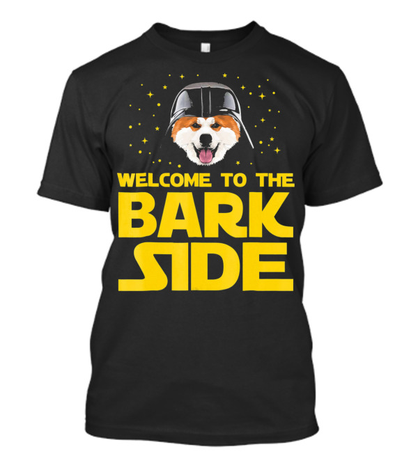 Welcome To The Bark Side Akita Dog In Vader Helmet With Stars T-Shirt