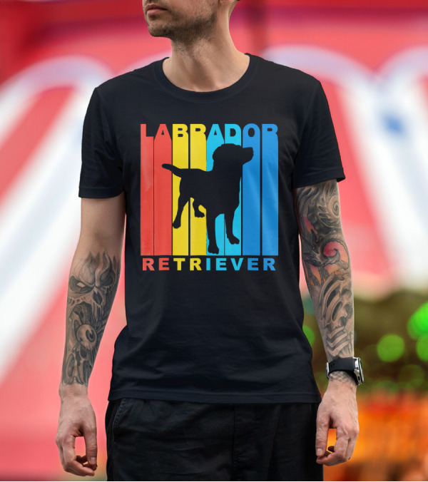 Premium T-Shirt: Labrador Retriever Vintage Style Silhouette multicolor T-Shirt Labrador Retriever Vintage Style Silhouette multicolor T-Shirt