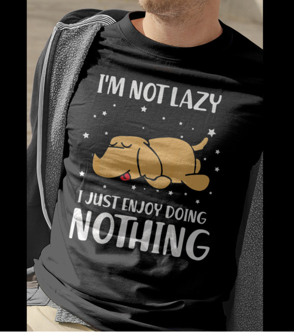 I'm Not Lazy I Just Enjoy Doing Nothing Golden Dog Sleeping With Stars T-Shirt