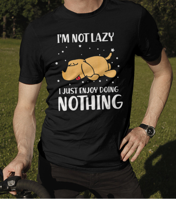 I'm Not Lazy I Just Enjoy Doing Nothing Golden Dog Sleeping With Stars T-Shirt