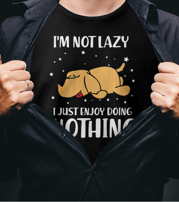 I'm Not Lazy I Just Enjoy Doing Nothing Golden Dog Sleeping With Stars T-Shirt