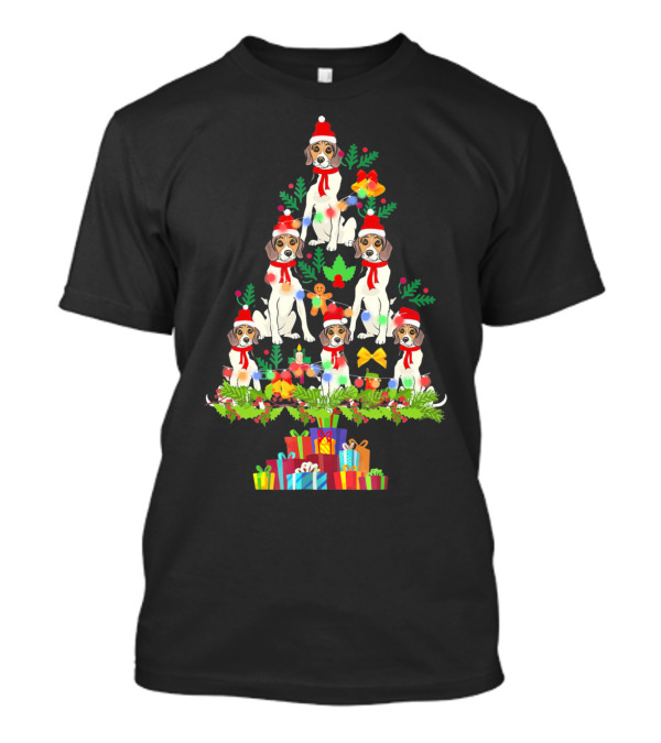Beagle Christmas Tree Happy Xmas Beagle Santa Hat Holiday Gifts T-Shirt