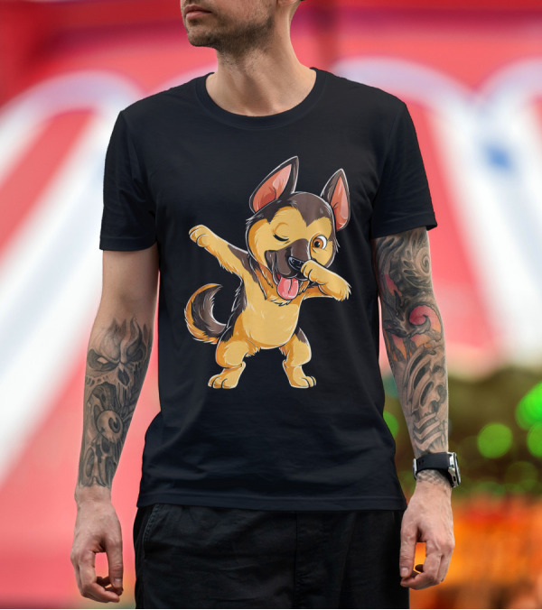 Premium T-Shirt: Dabbing German Shepherd Dog Love Fun T-Shirt Dabbing German Shepherd Dog Love Fun T-Shirt