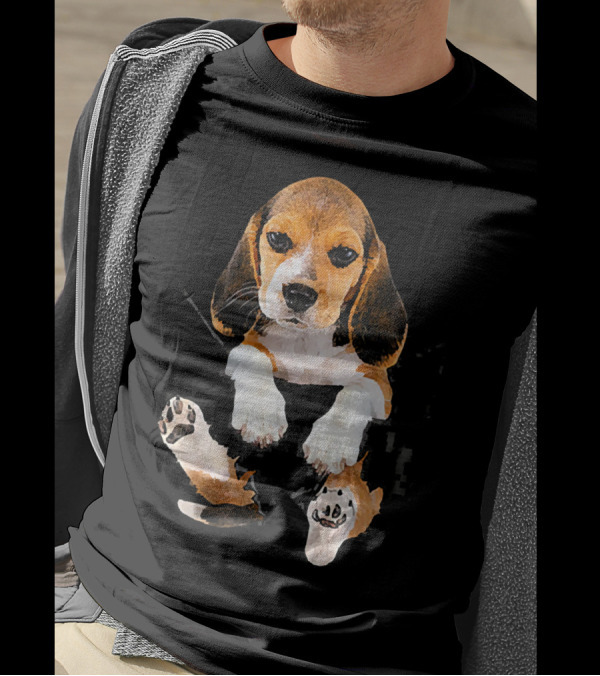 Beagle Ugly Christmas Wonder Why Puppy Paws T-Shirt
