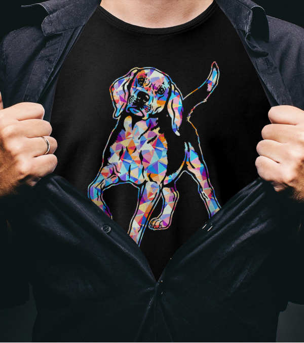 Beagle Beagle Colorful Geometric T-Shirt