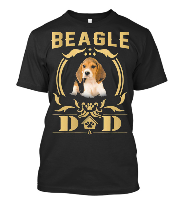 Beagle Dad Cute Puppy Paw T-Shirt