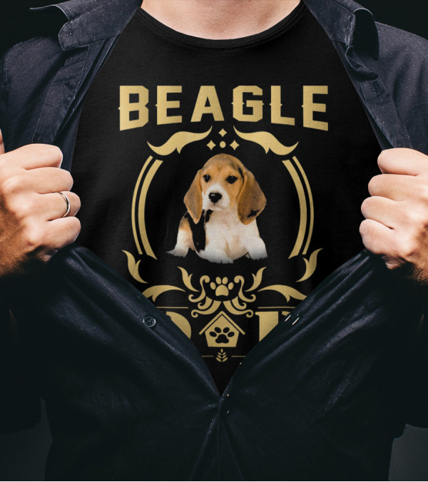 Beagle Dad Cute Puppy Paw T-Shirt