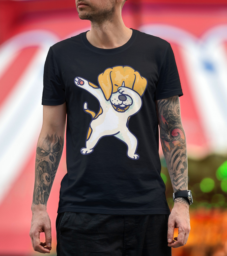 Dabbing Beagle Cool Groovy I Love Fun Canine Moves T-Shirt