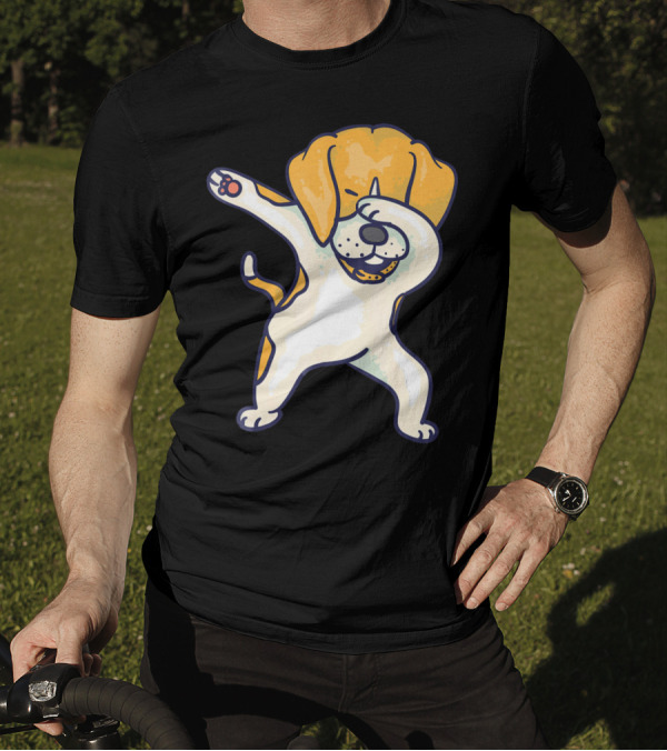 Dabbing Beagle Cool Groovy I Love Fun Canine Moves T-Shirt