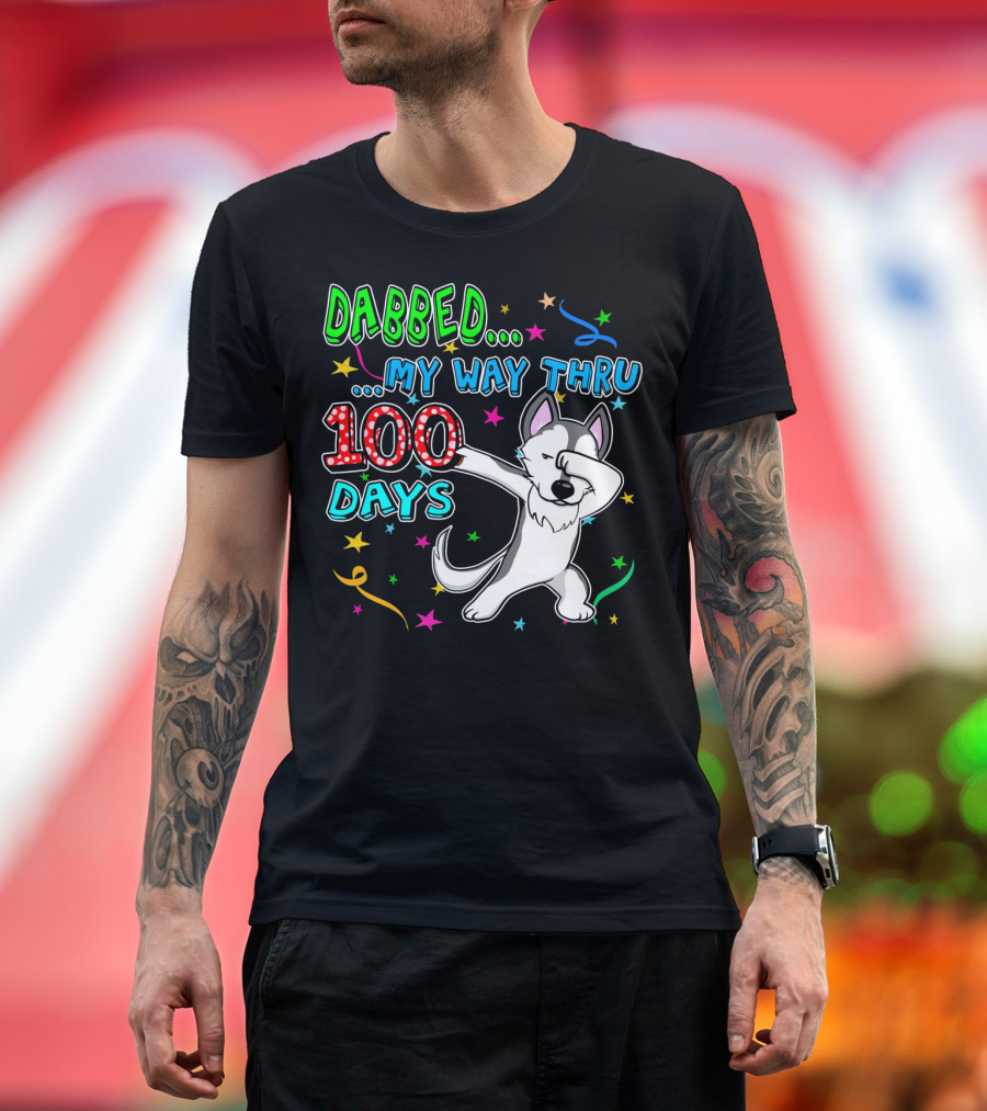 Dabbed My Way Thru 100 Days Husky T-Shirt