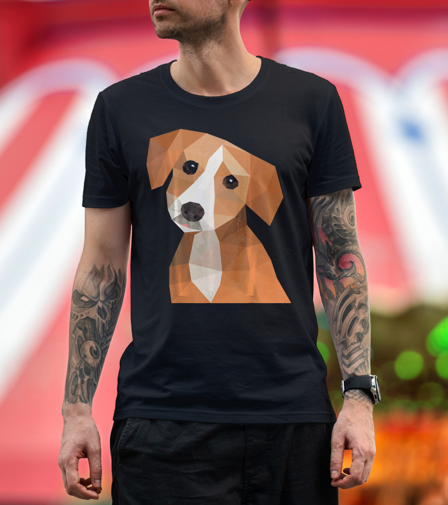 BEAGLE PUPPY DOG Colorful Polygon Art Geometric T-Shirt