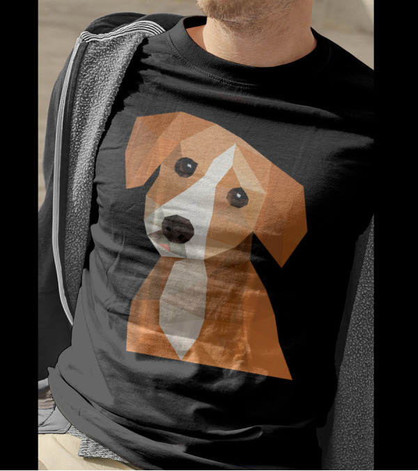 BEAGLE PUPPY DOG Colorful Polygon Art Geometric T-Shirt