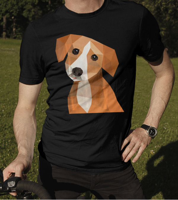 BEAGLE PUPPY DOG Colorful Polygon Art Geometric T-Shirt
