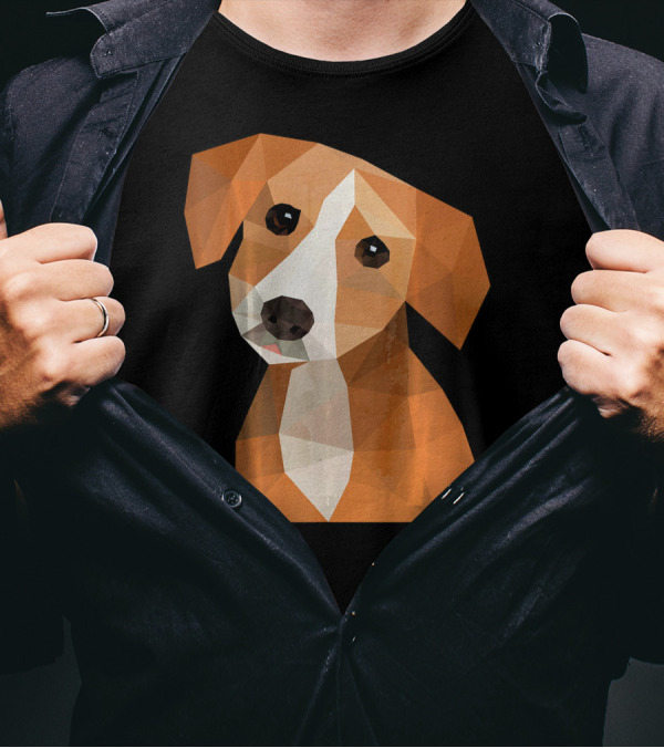 BEAGLE PUPPY DOG Colorful Polygon Art Geometric T-Shirt