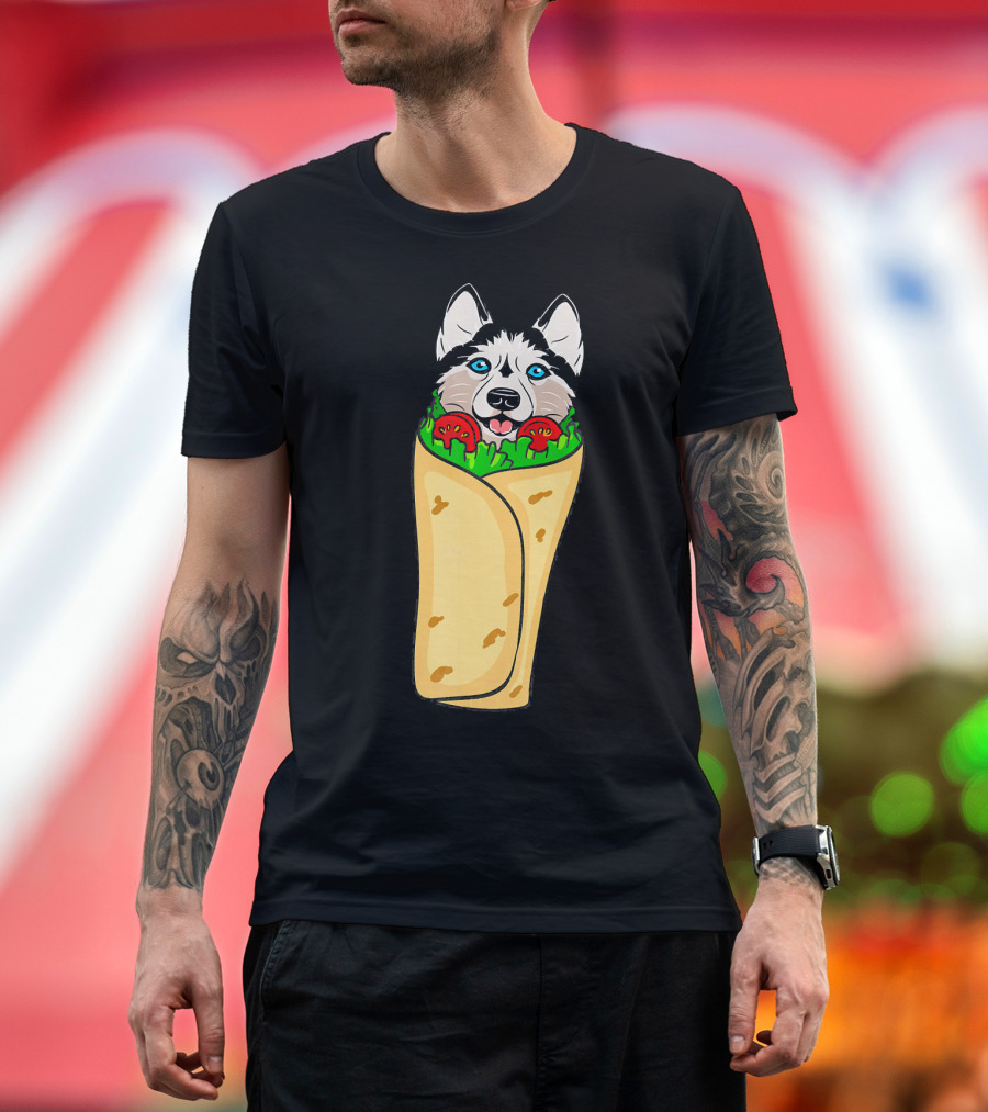 Cinco De Mayo Siberian Husky Wrapped in Burrito T-Shirt