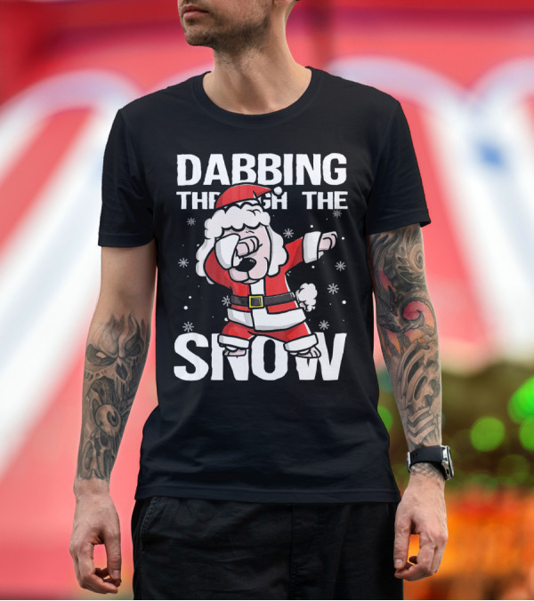 Premium T-Shirt: Dabbing Through the Snow Christmas Poodle Santa Claus T-Shirt Dabbing Through the Snow Christmas Poodle Santa Claus T-Shirt