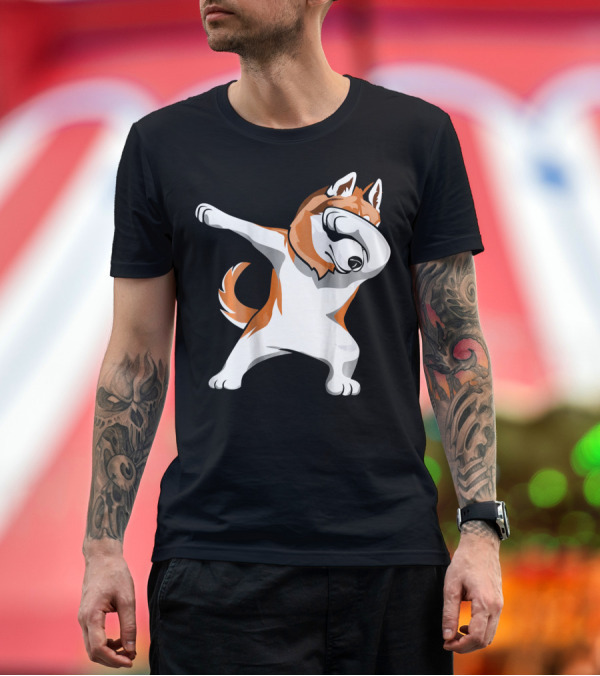 Premium T-Shirt: Dabbing Husky Dog Pups T-Shirt Dabbing Husky Dog Pups T-Shirt