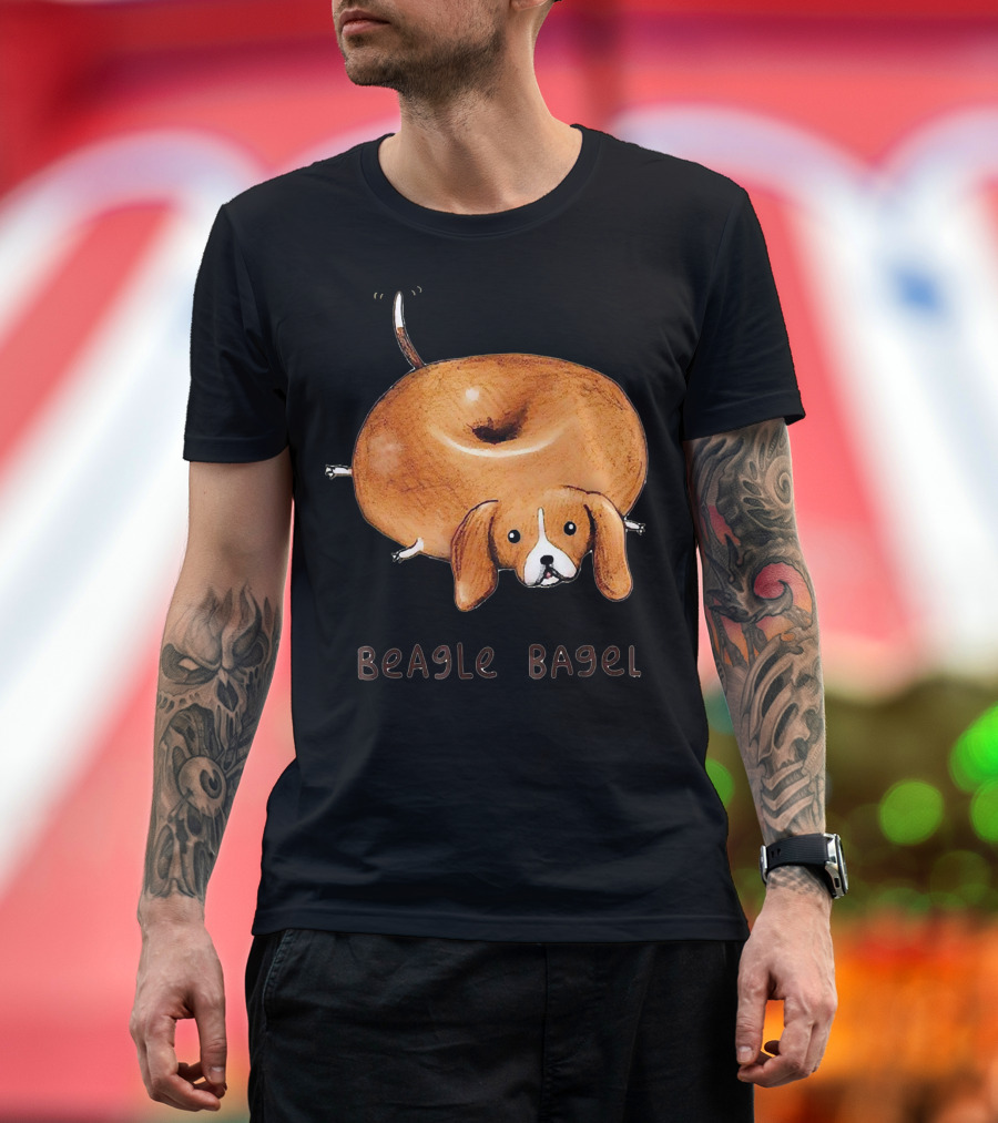 Beagle Bagel Dog Humor Playful Donut T-Shirt