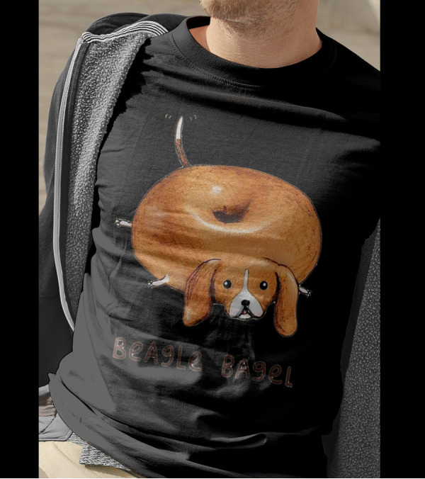 Beagle Bagel Dog Humor Playful Donut T-Shirt