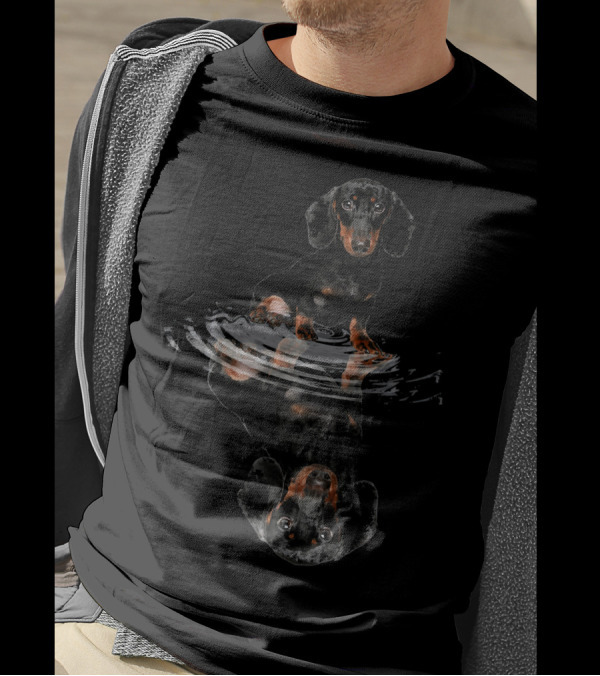 Dachshund Water Reflection Ripple T-Shirt