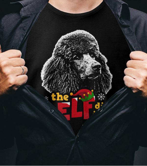 The Elf Did It Funny Poodle Winter Snowflakes T-Shirt
