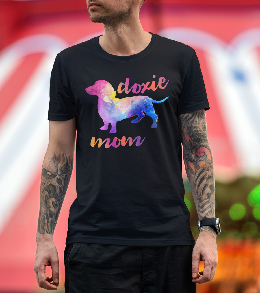 Doxie Mom Colorful Watercolor Dachshund T-Shirt